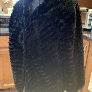 Elegant Black Faux Fur Jacket
